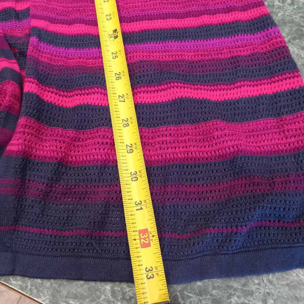 Catherines Open Knit Long Sweater Cardigan Plus Size 2X Pink Purple Ombré Stripe - Picture 11 of 11
